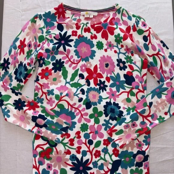 Boden Crew Neck Floral Print Color Sweatshirt Top Pullover size S - Picture 2 of 7